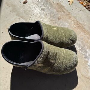 Dansko Olive Green Wool Clogs